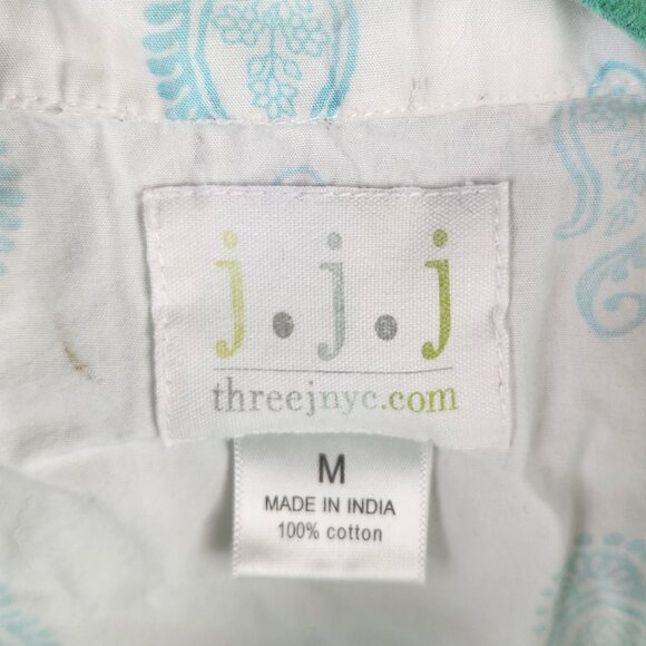 Three J NYC Boho Paisley Floral Cotton Button Up Pajama Top sz M - Picture 5 of 7